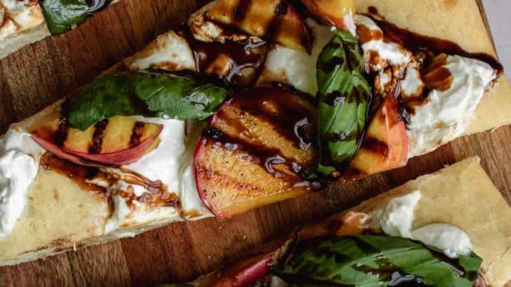 Image for Grilled Peach and Burrata Flatbread