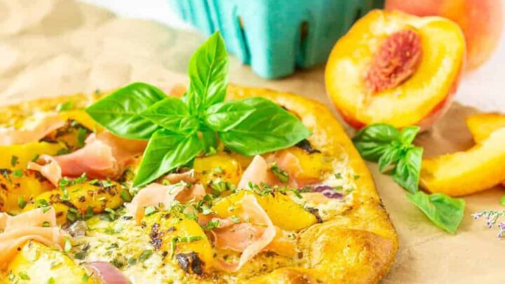 Image for Grilled Peach Pizza With Pesto and Prosciutto