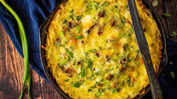 Image for Hash Brown Crust Quiche {Cast Iron Skillet}