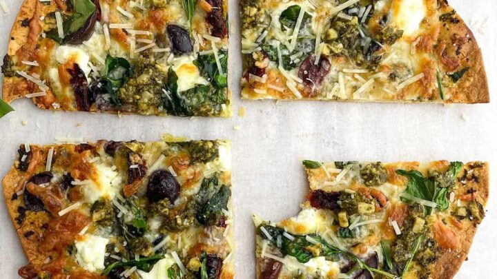 Image for Tortilla Pizzas with Pesto & Goat Cheese