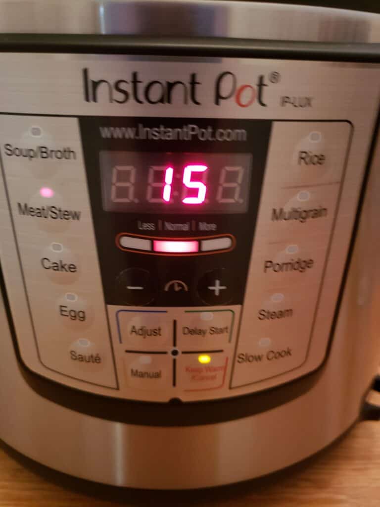 instant pot set to 15