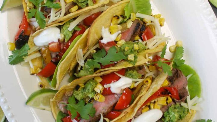 Image for Grilled Steak Fajita Tacos with Charred Corn