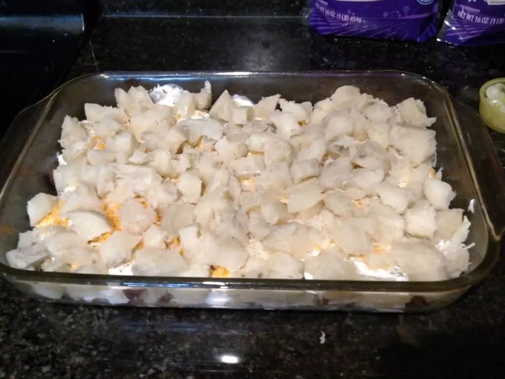 added another layer of cubed potatoes