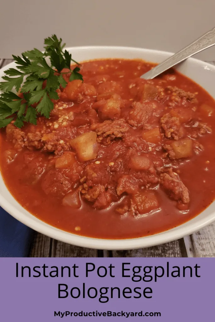 Instant Pot Eggplant Bolognese Pinterest Pin