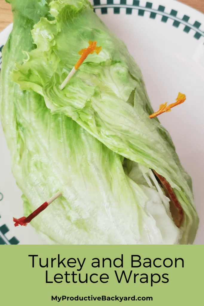 Turkey and Bacon Lettuce Wraps Pinterest Pin