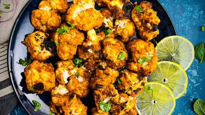 Image for Tandoori Gobi Tikka / Grilled Cauliflower Bites - Easy Indian Cookbook