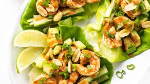 Image for Spicy Keto Thai Shrimp Lettuce Wraps Recipe