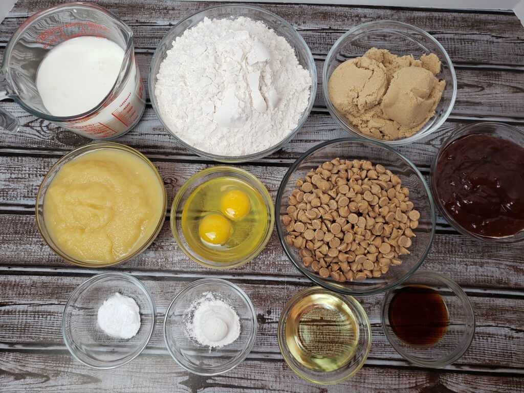ingredients for Peanut Butter Jelly Muffins
