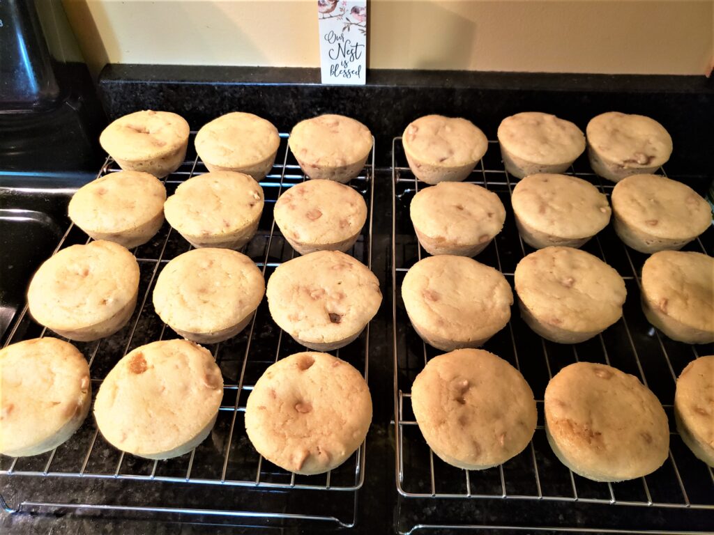 Peanut Butter Jelly Muffins on cooling rack
