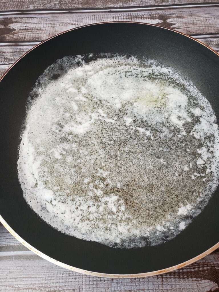 butter melted in skillet