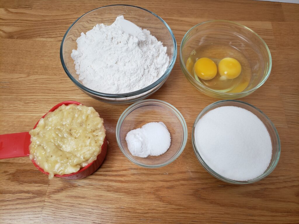 ingredients for Easy Banana Muffins