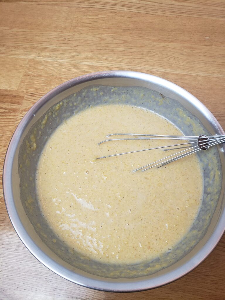 custard ingredients mixed together