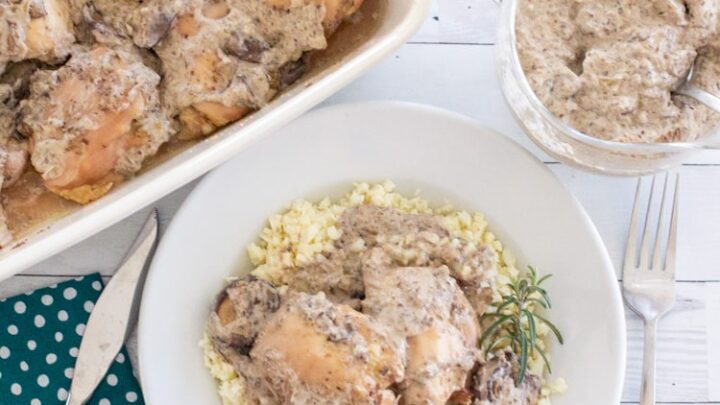 Image for Chicken Thighs with Mushroom Sauce - Keto Low Carb Gluten-Free THM S