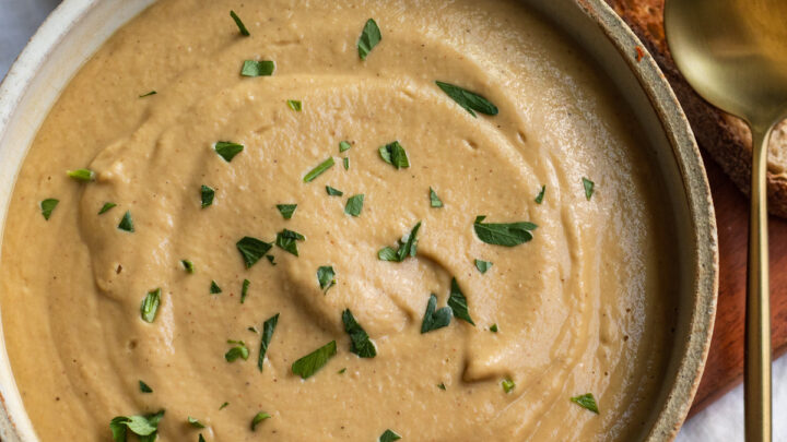 Image for Vegan Garlic Soup with Cauliflower and Tahini