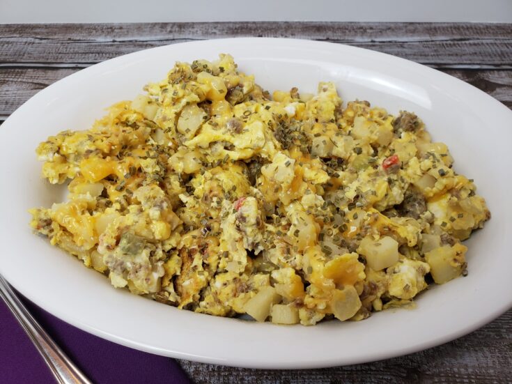 Egg and Potato Scramble in serving dish