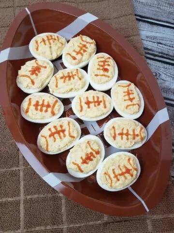 Game Day Football Deviled Eggs