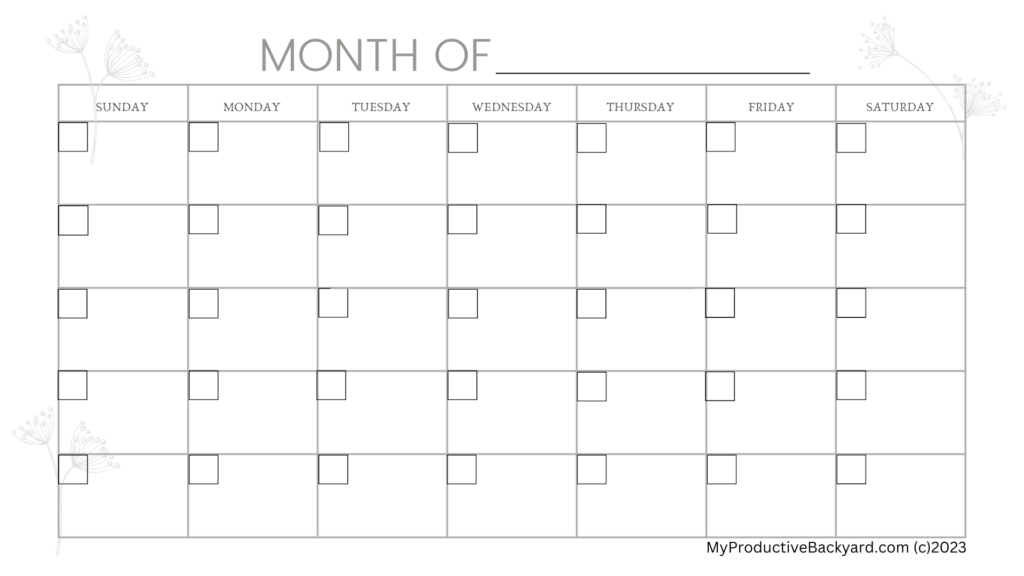 Monthly Meal Plan MPB
