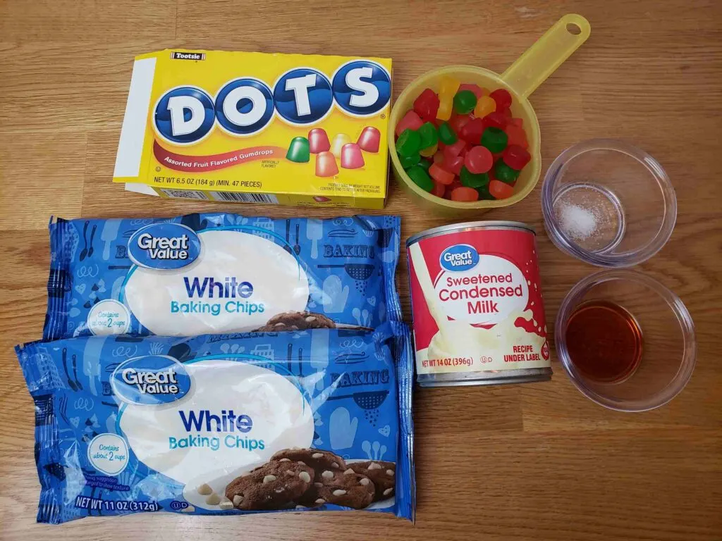 ingredients for gumdrop fudge
