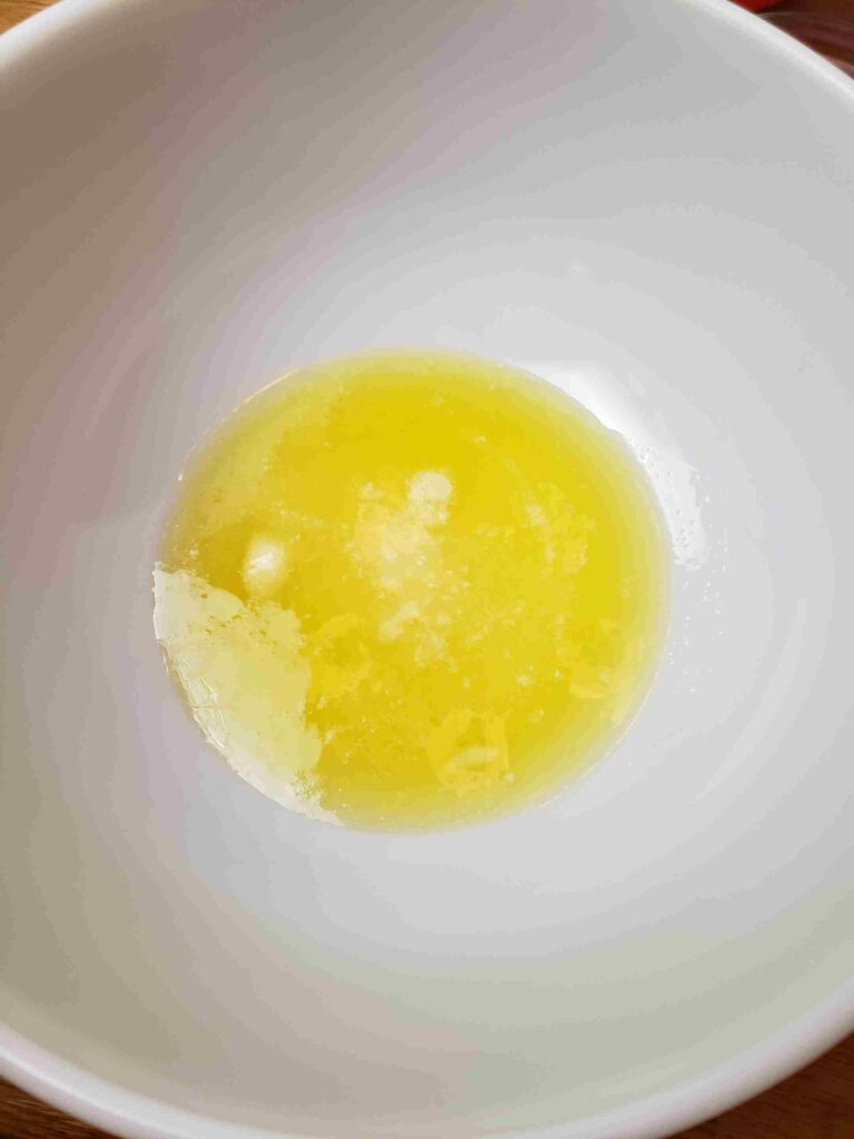 butter melted in bowl