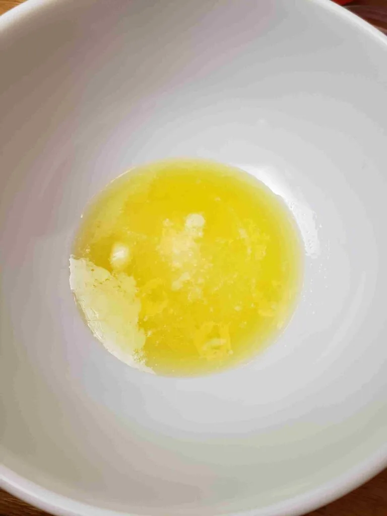 butter melted in bowl