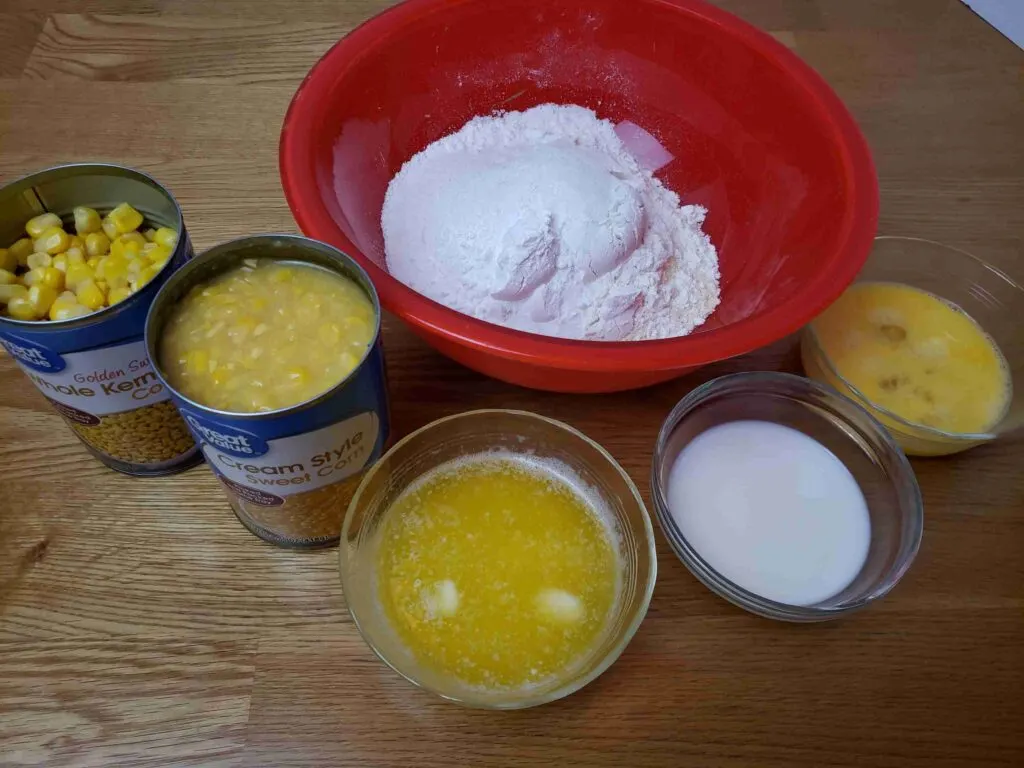 ingredients for amazing cornmeal muffins