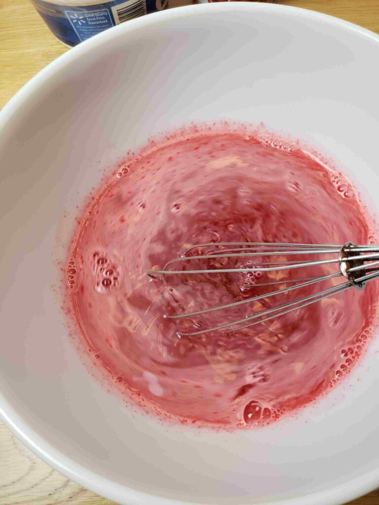 whisking water and jell-o