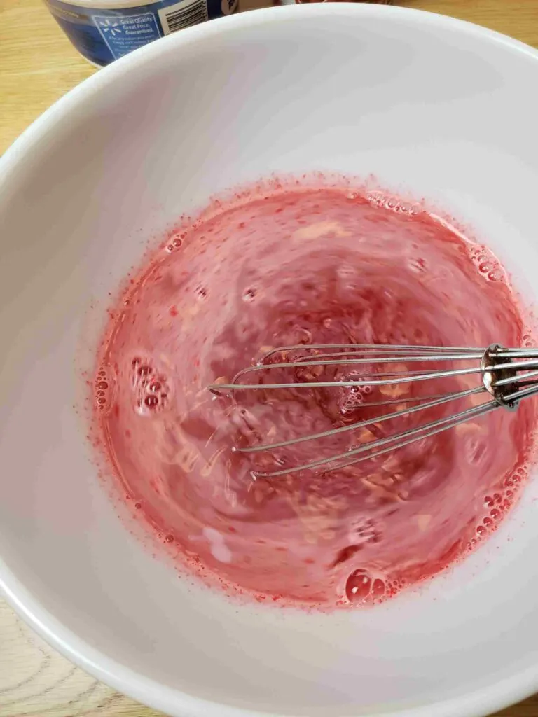 whisking water and jell-o