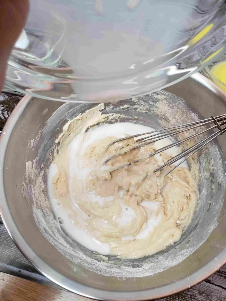 adding last of milk