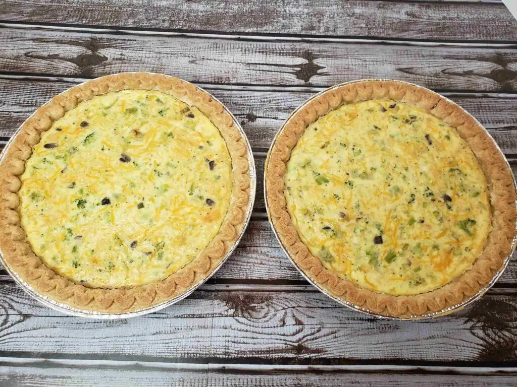 2 chicken broccoli quiches baked