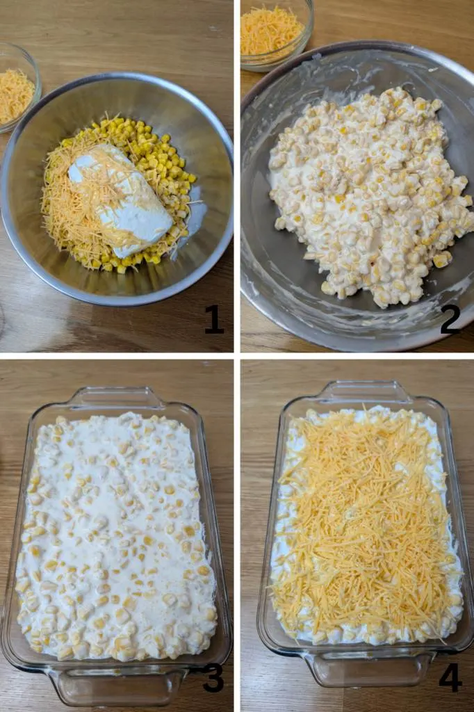 Cheesy Corn Casserole 1-4 process shots