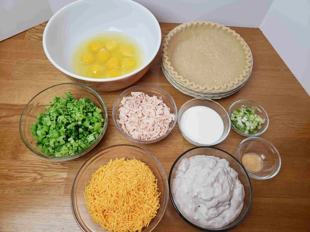ingredients for chicken broccoli quiche