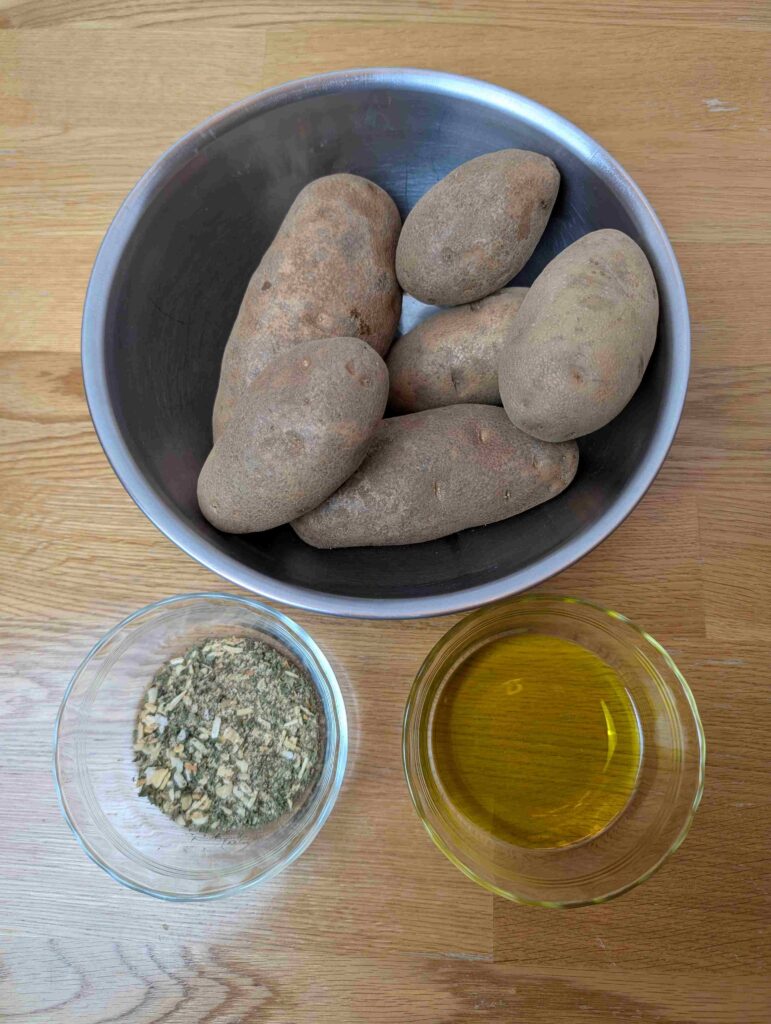 ingredients for oven roasted ranch potato bites