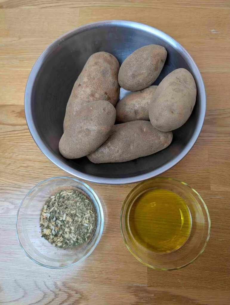 ingredients for oven roasted ranch potato bites