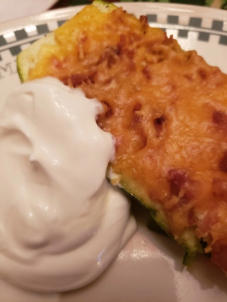 Cheesy Bacon Baked Squash