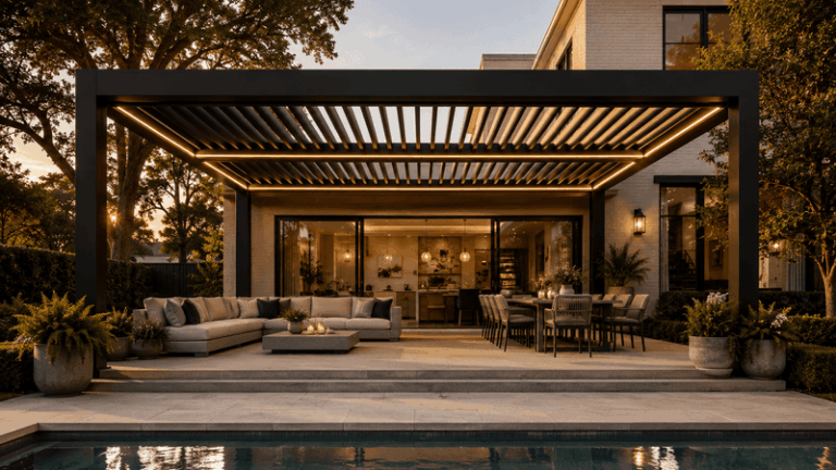 If A Bare Patch Sits Outside Your Back Door, Here’s How A Pergola Turns It Into A Shaded Outdoor Room