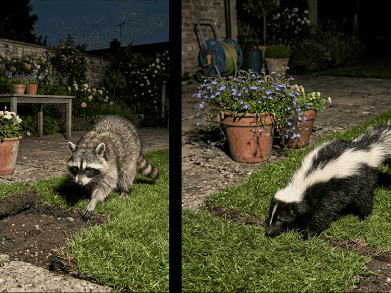 Skunks Dig Little Cone-Shaped Holes Across Your North Carolina Lawn Because The Grubs Below Are Thriving