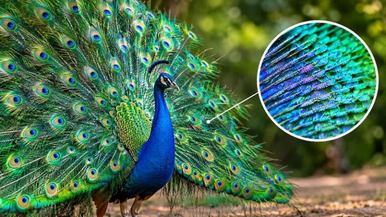 If A Peacock’s Tail Flashes Electric Blue Then Goes Dark, Here’s The Nano-Grid Bending Light Instead Of Pigment
